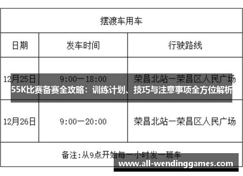 55K比赛备赛全攻略：训练计划、技巧与注意事项全方位解析