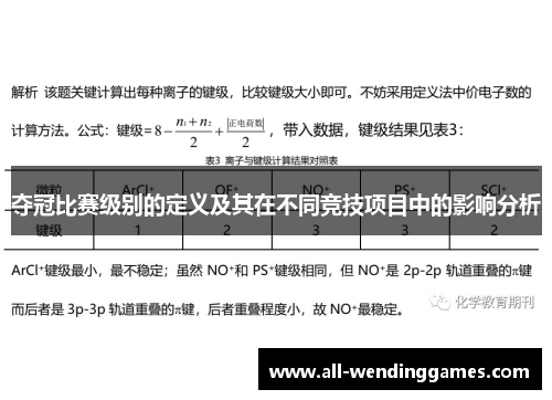 夺冠比赛级别的定义及其在不同竞技项目中的影响分析