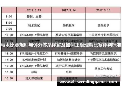 马术比赛规则与评分体系详解及如何正确理解比赛评判标准